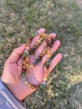 Gorgeous 17" Multicolor Nephrite Jade 8mm Bead Necklace B39 2