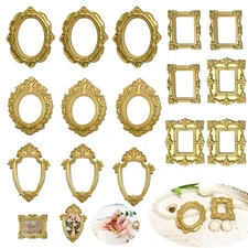 15PCS Vintage Resin Picture Frame - Mini Photo Frame Tiny Antique Frames Smal...