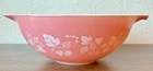 Vintage PYREX Pink Gooseberry 4 Qt Cinderella Mixing Bowl #444 Leaf Pattern