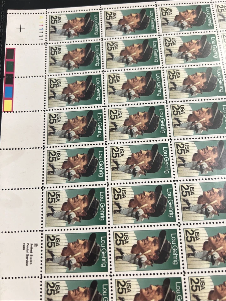Scott #2417 LOU GEHRIG Sheet of 50 stamps 25 Cent - Image 3 of 3
