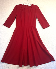 Grace Karin Dress Womens Small Red Fit & Flare 3/4 Sleeve Classic Modest