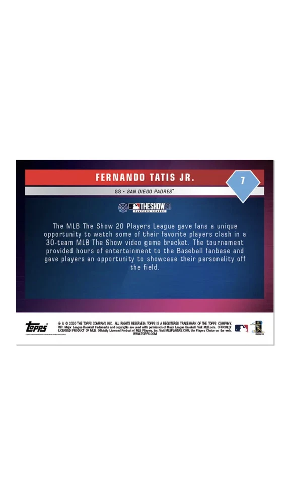 CHEAPEST! 2020 Topps On-Demand Set MLB The Show YOU PICK SOTO TATIS PRINT R. 824 - Image 3 of 4