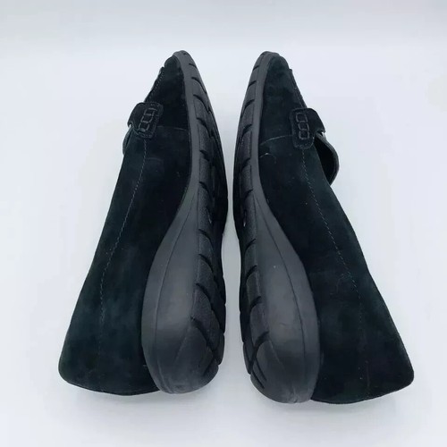 Zapatos para mujer Easy Spirit talla 6,5 M Seavienta negros gamuza mocasines planos hebilla - Imagen 6 de 8