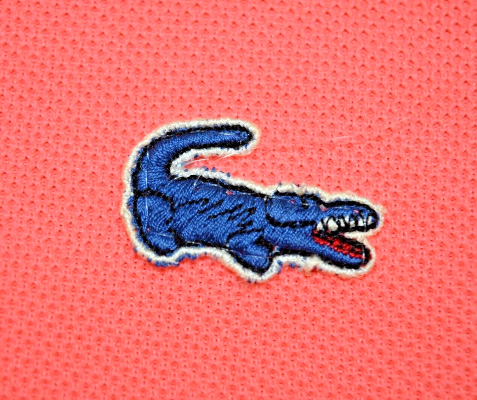 Vestido Lacoste De Colección Años 70 Chemise Lacoste Coral Blanco Cuello en V Borde S/M Poliéster Foto 3 de 4