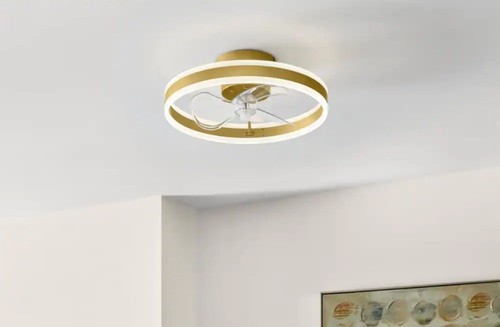 Hampton Bay Preen 20 in. Integrated LED Color Changing Indoor Gold Ceiling Fan - Picture 2 of 10