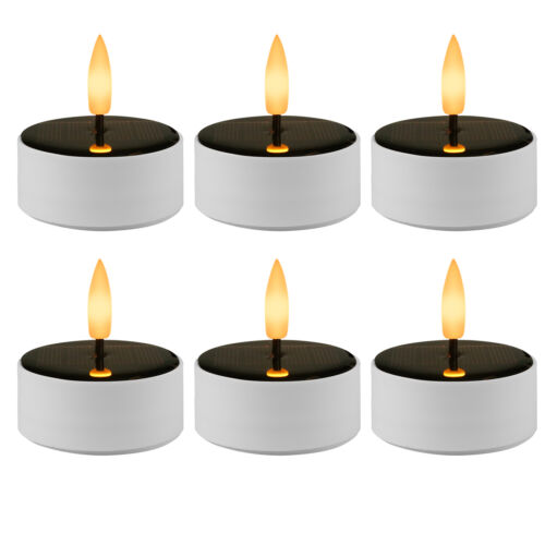 Waterproof 6PCS Solar Powered LED Tea Lights Flameless Flickering Solar Candles - Picture 15 of 15