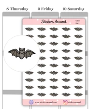 Bat Icon Planner Stickers #1, Halloween Bat Sticker, Calendar & Journal Sticker