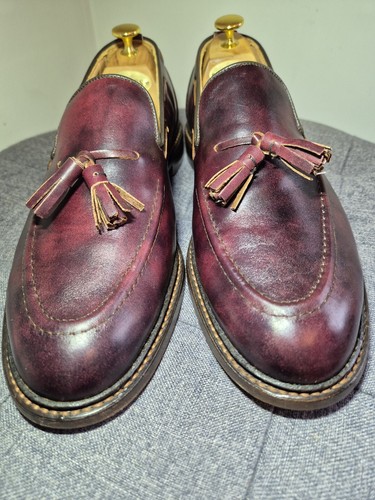 Mocassini Trickers 'Elton' nappa 9 UK bordeaux scarpe eleganti formali - Foto 3 di 20