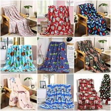 Holiday Throw Blanket Printed Soft Plush Fun Print Sofa Decor Travel 50"x60"