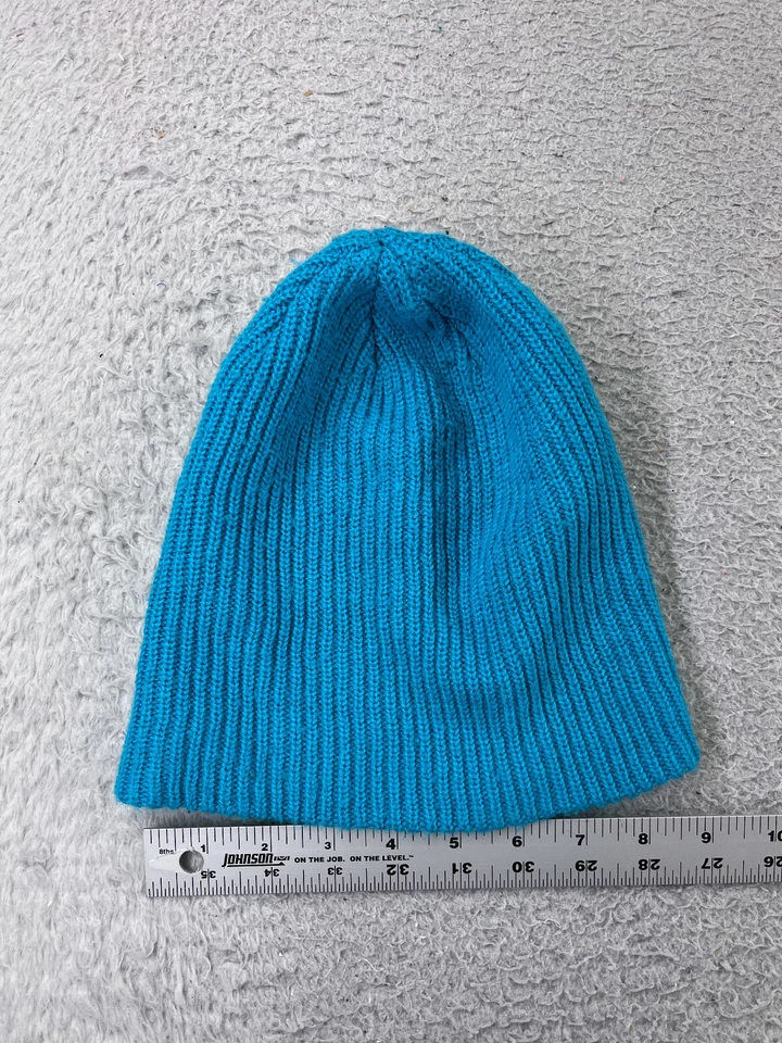Under Armour Beanie Toque 女式均码针织蓝色刺绣 100% 丙烯酸滑雪 — 第 3/4 张图片