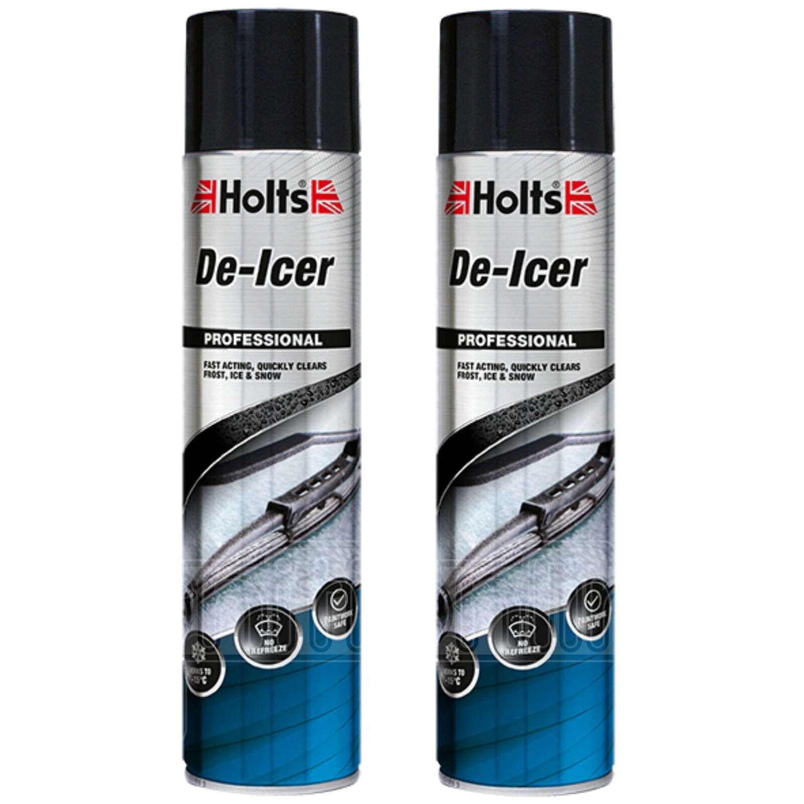 2 x Holts DeIcer Spray Aerosol Winter Ice Car De Icer 600ml x 600ml