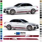 Auto Seitenstreifen, Aufkleber-Set komp. mit Mercedes C-Klasse W205 Edition One