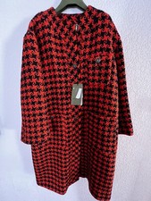 Gucci Women Orange-black Lane Wool Coat Size Eu 40