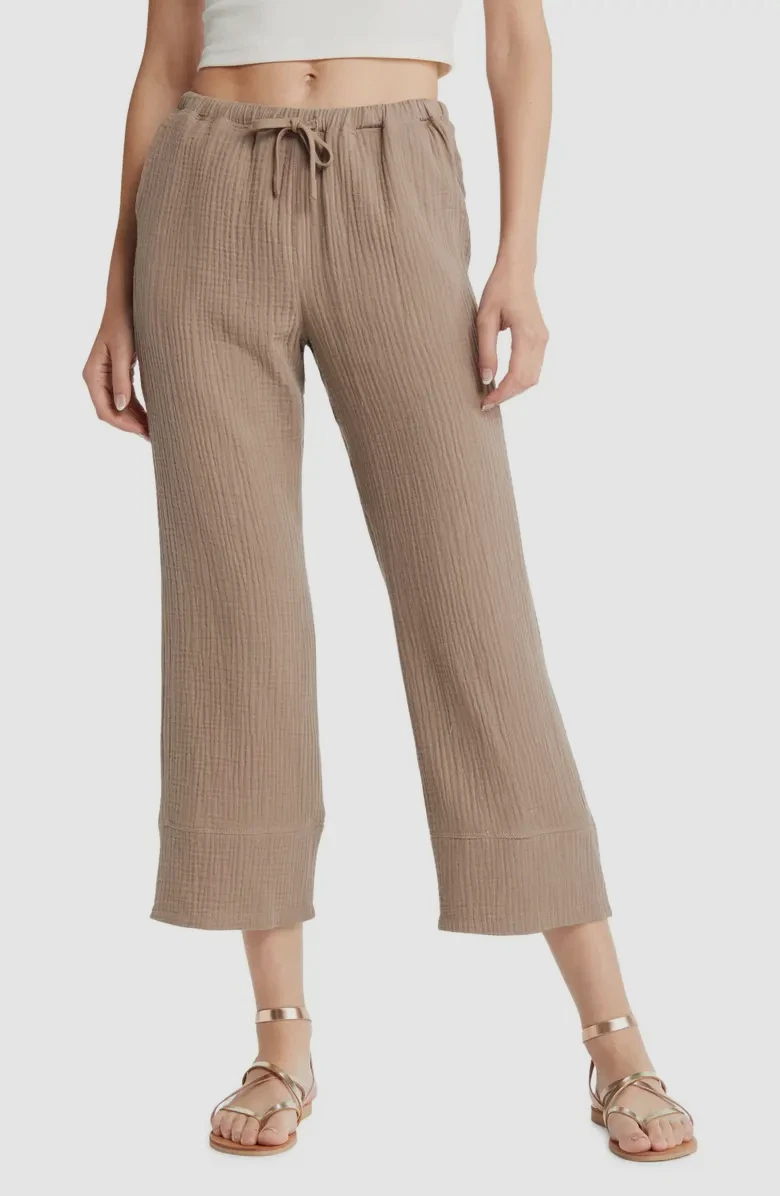 Cropped gauze pants sale