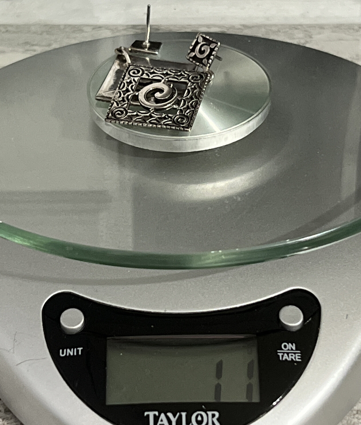 925 Thai Signed Solid Sterling Silver Diamond Sha… - image 5