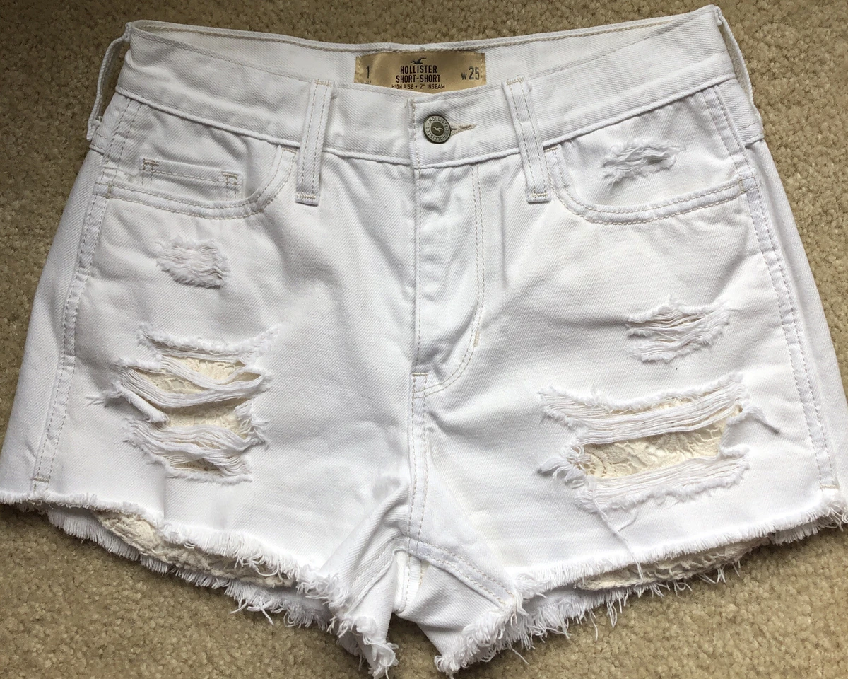 Hollister Jean Shorts Short Short White Size 1 W 25 High Rise 2