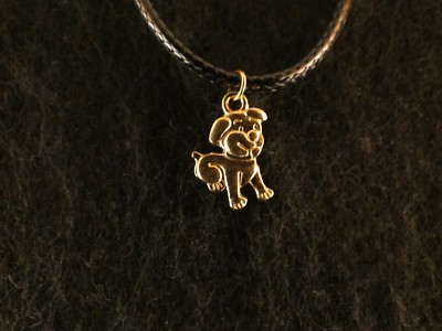 Anhänger mit Kette 24 Karat Vergoldet Hund Dog Deluxe Niedlich Gold Klein