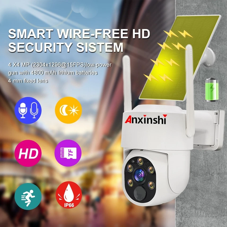Solar Panels Wireless Security HD 4MP IP PRO Smart WiFi PTZ Camera Kits - Image 3 of 4