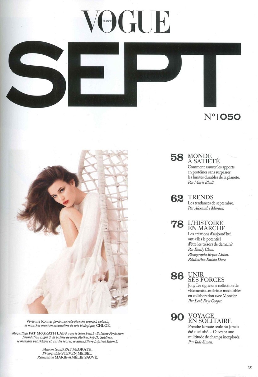 UK Vogue France Magazine, French Language, Vivienne Rohner