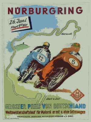 Decoration Poster.Home interior design print.Wall art.NŸrburgring Bike race.7152