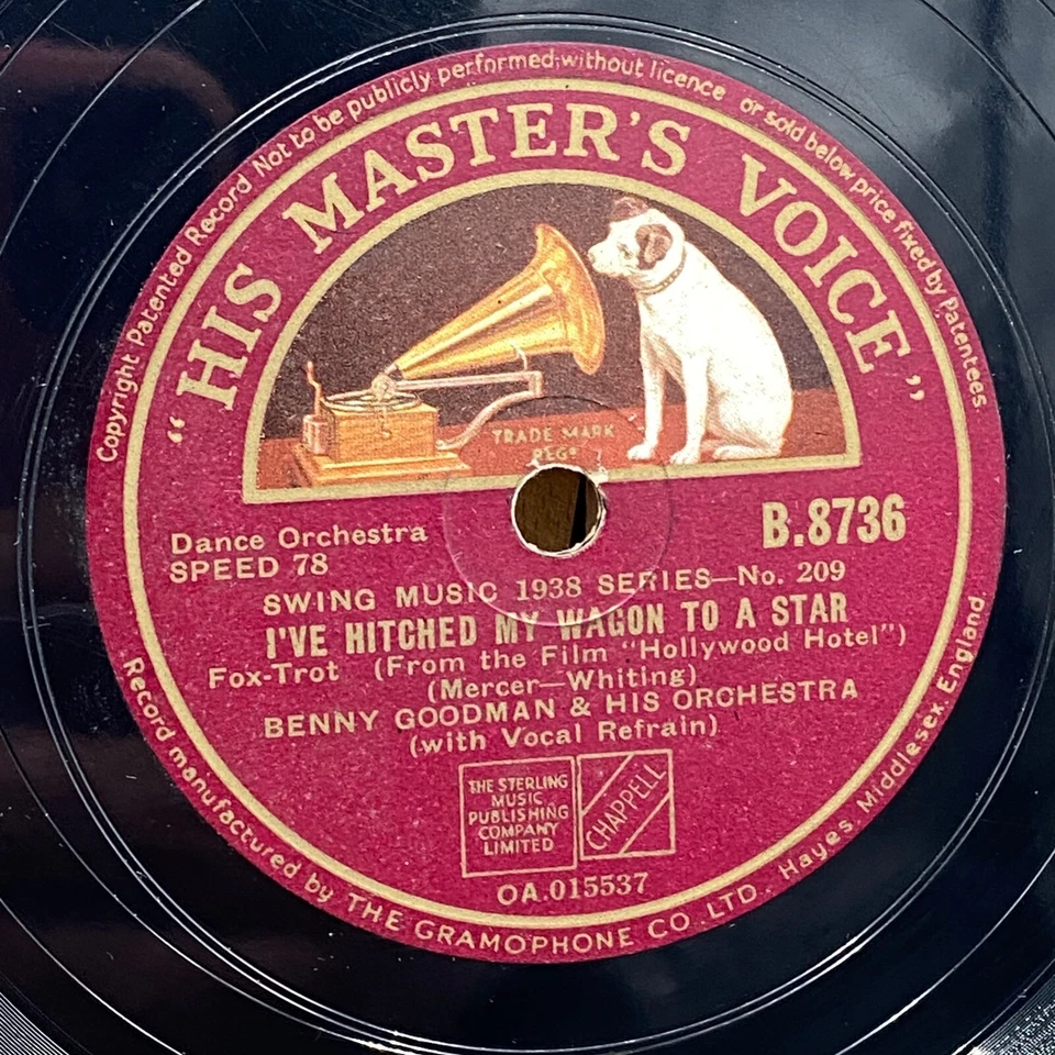 BENNY GOODMAN Let That Be A Lesson to You 78rpm HMV B. 8736 Vintage 1938 Jazz Foto 2 de 4