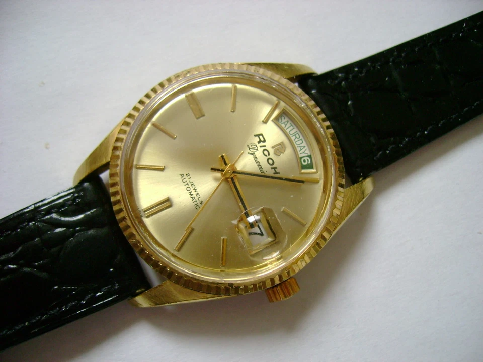 VINTAGE AUTOMATIC RICOH DYNAMIC 21 JEWELS , RUN GREAT. TARIFF TAX - Imagen 2 de 4