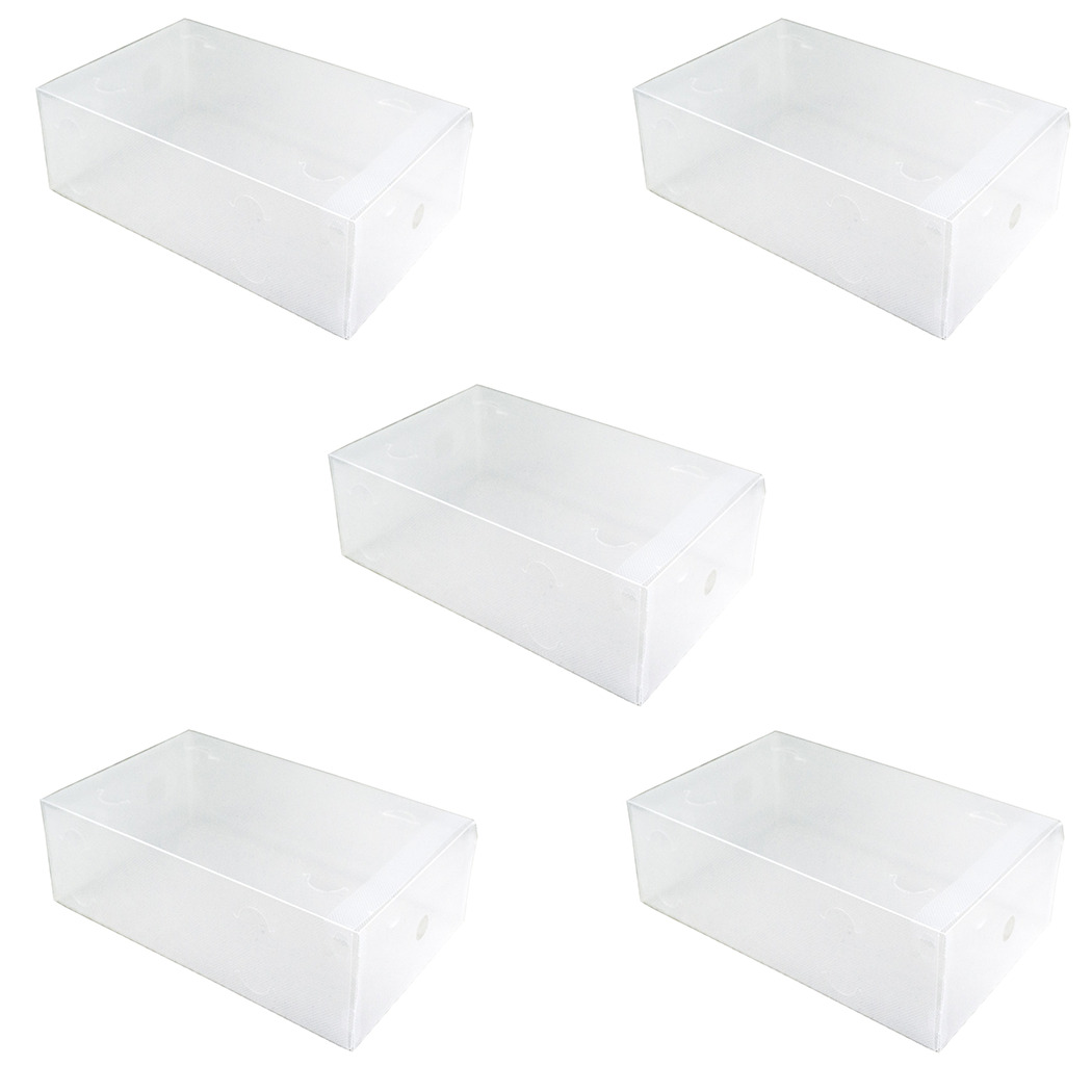 juego 5 cajas transparentes de almacenamiento organizador para ahorrar espacio