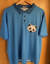 Proud 90 Golf Polo Shirt Men’s XL Panda 🐼 Pocket Print Short Sleeve Made In USA