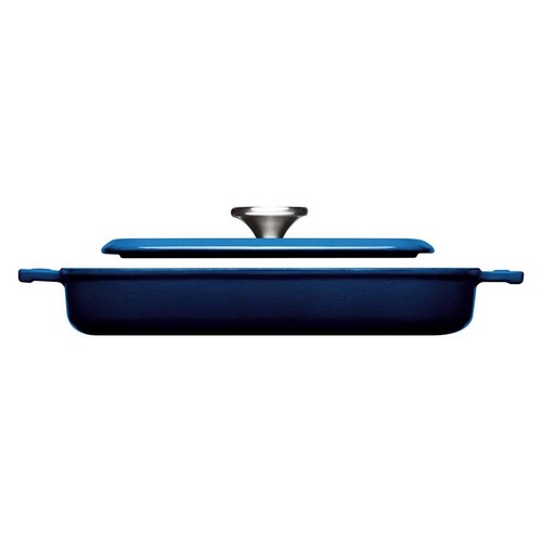 Woll "IRON" Steakpfanne mit Rillen, 28 x 28 cm, Inkl. Steakpresse - Cobalt Blue - Bild 5 von 7