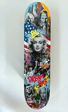 Yuvi Dream Big Skateboard Sculpture Unique Marylin Monroe Einstein Mona Lisa JFK