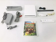Nintendo Wii White Video Game Console RVL-001 With Donkey Kong Game