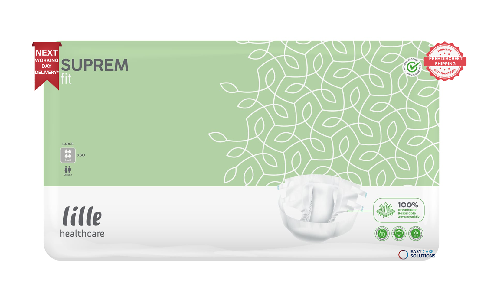 20 x Lille Suprem Fit Maxi |Large|Adult Unisex Incontinence Slip| 1 Pack of 20