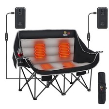 Heated Chair, Heated Camping Chair, Double Camping Chair, with Dual Power Banks
