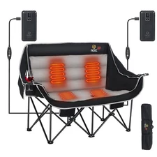 Heated Chair, Heated Camping Chair, Double Camping Chair, with Dual Power Banks