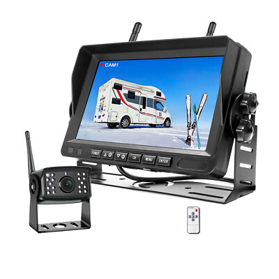 7'' Digital Wireless DVR Monitor + Backup Rear View Camera For Truck Rv Trailer