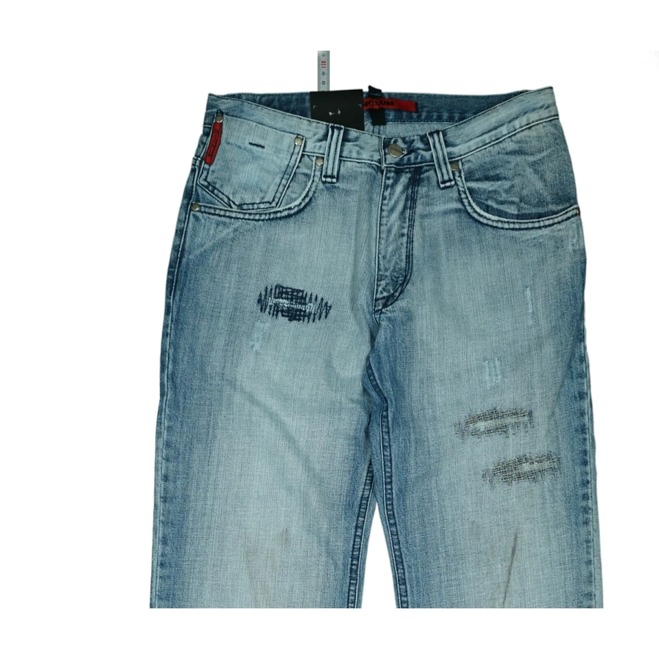 Signum Queens Hombre Vaqueros Used Look Destroyed Rasgones 30/34 W30 L34 Azul - Imagen 2 de 4