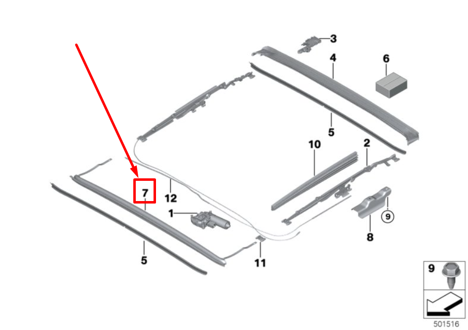 BMW 3 G20 Roof Slipstream Air Deflector 54108737864 8737864 NEW GENUINE