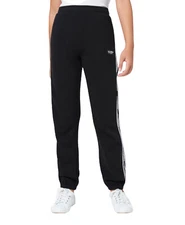 Justice Girls Joggers Black 16/18 Plus Fleece J Sport Logo Stripes Pockets