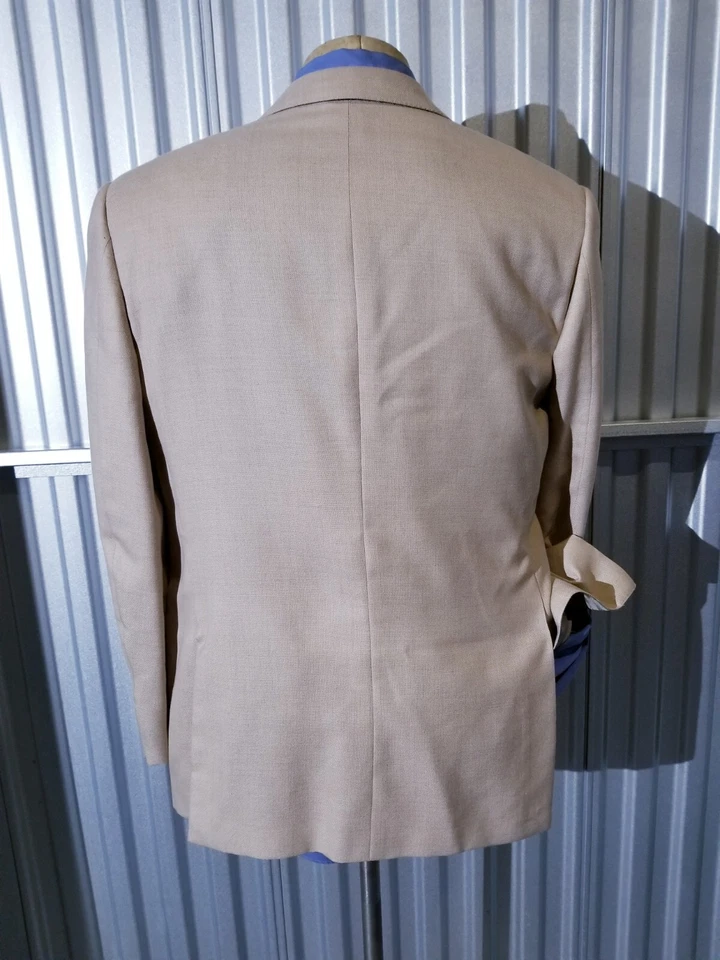 Abrigo Chaqueta Deportiva Blazer ERMENEGILDO ZEGNA LANA SEDA CAMEL Texturizado Marrón 52 42R Foto 4 de 4