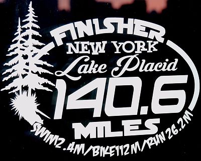 A set of FOUR 4 Ironman Lake Placid Triathlon  Finisher Decal Stickers
