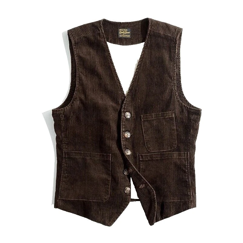 Corduroy Outdoor Vintage Vests for Men