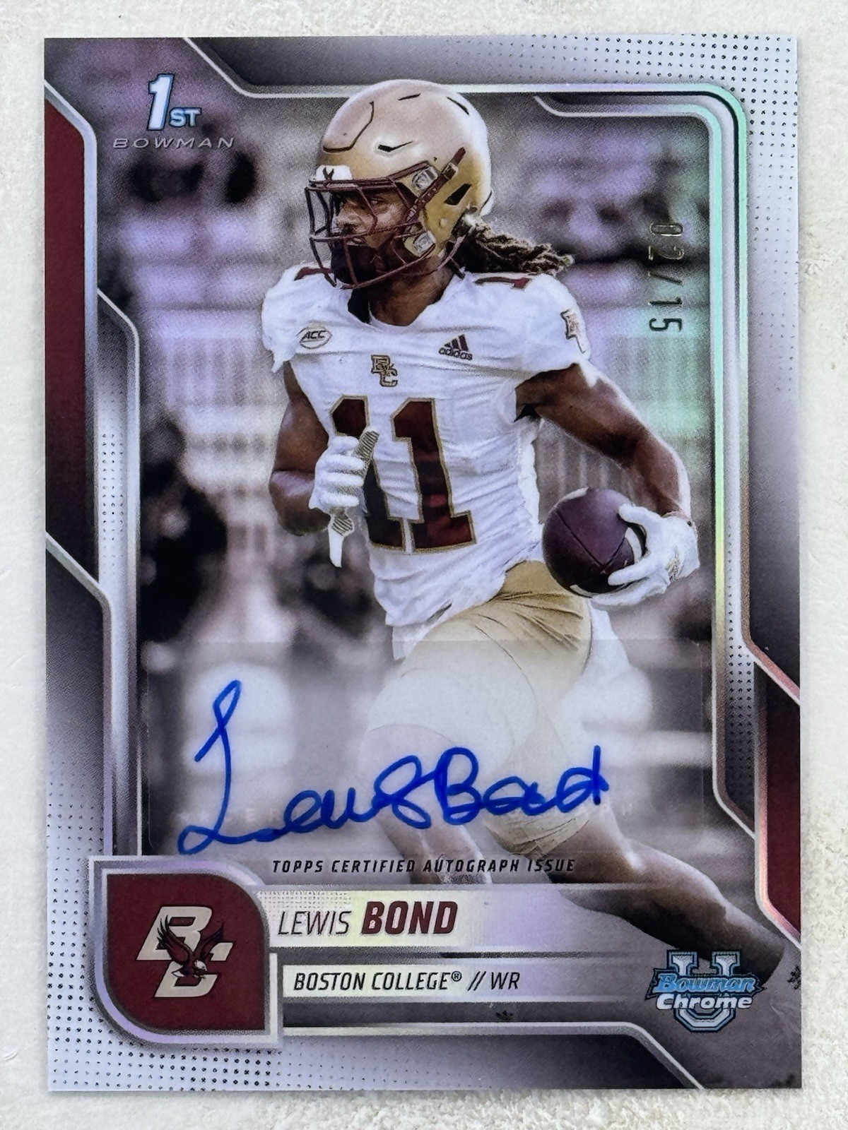 Lewis Bond 2025 Bowman University Chrome White Refractor Auto 1st /15 #BCA-LBO
