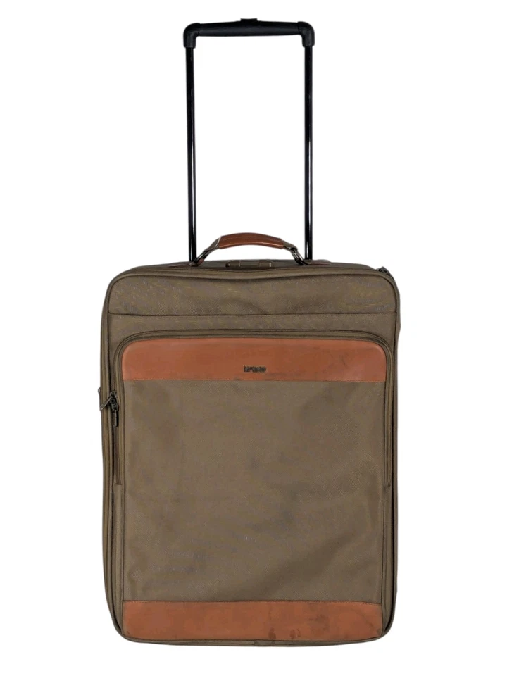 HARTMANN 25" Expandable Two Wheeled Luggage Suitcase Bag Tweed & Leather - Image 4 of 4