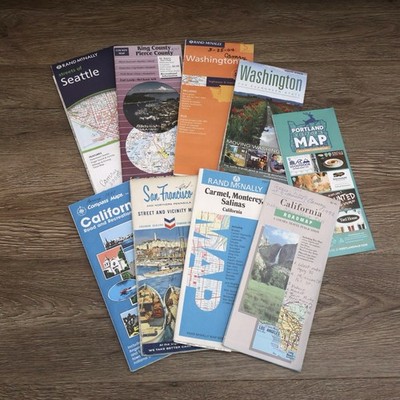 Vintage Washington State San Fran California Paper Road Maps 60s 90s 00s Travel