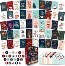 100 Pack Boxed Christmas Cards with Envelopes Stickers, 100 Unique Designs ...