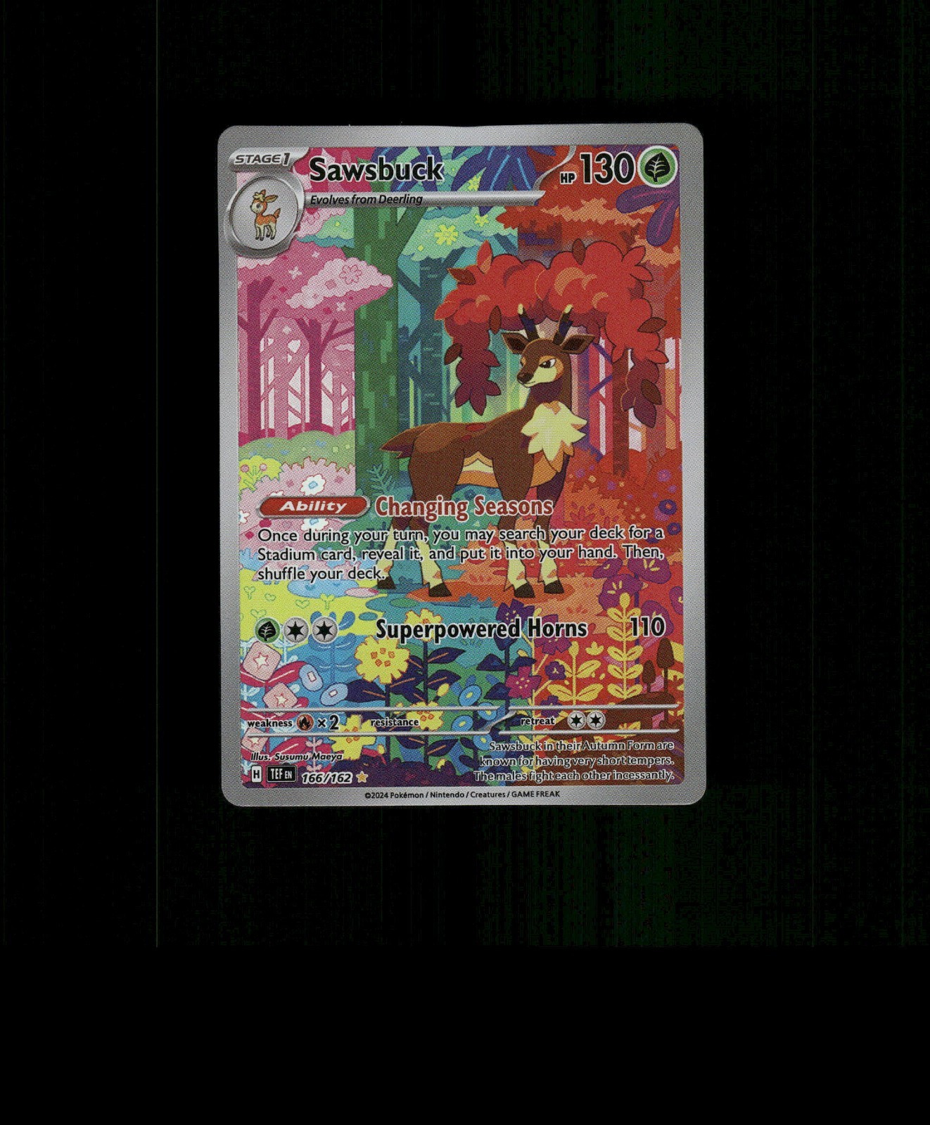 FAN-ART READ DESCRIPTION BELOW HOLO Sawsbuck Card Sawsbuck Pokemon Card   p2