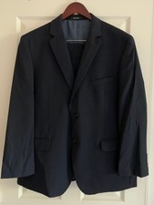 Pronto Uomo Navy Blue Mens Jacket Pants Suit,Size 46R,85 Wool,Excellent