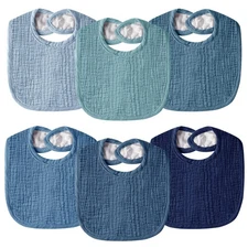 Muslin Baby Bibs for Unisex Boys Girls Cotton Adjustable Newborn Drool Bibs