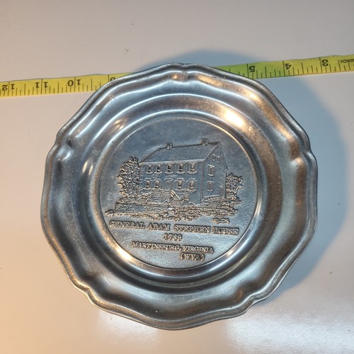 7" Vintage General Stephen House Martinsburg WV Souvenir Metal Plate Wilton