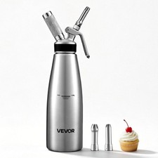 VEVOR Professional 304 Stainless Steel Whipped Cream Dispenser 1000ml Leak-Free